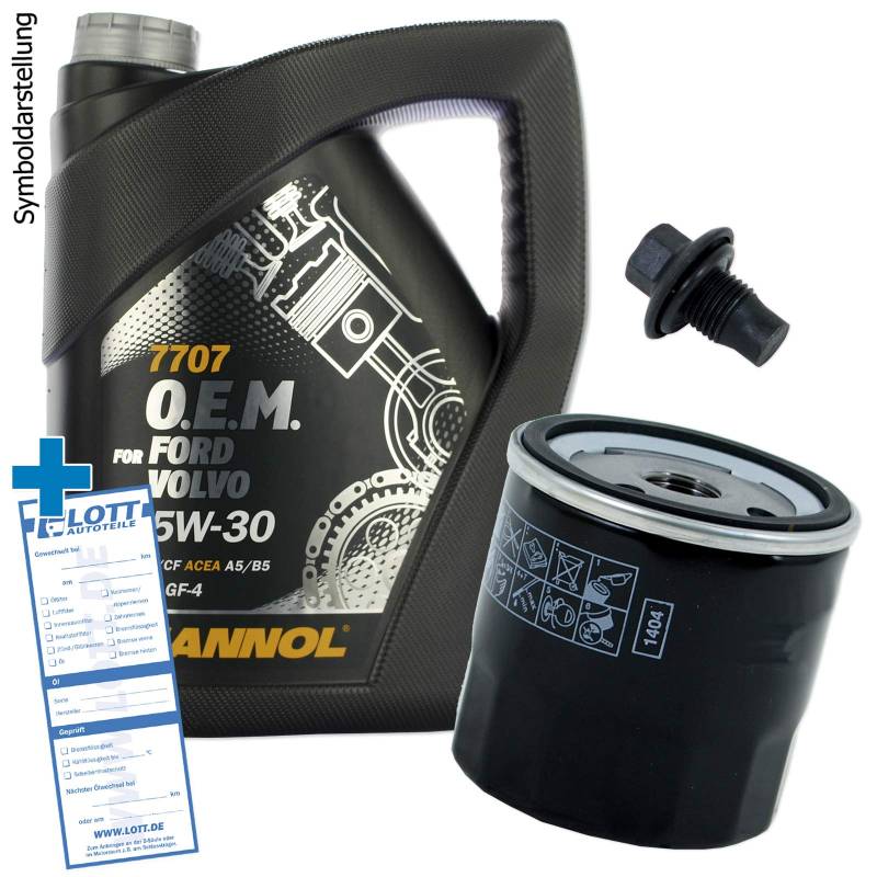 Ölwechsel Set Inspektion 5 Liter Mannol OEM 7707 5W-30 Öl + Ölfilter + Öl Ablassschraube Verschlussschraube von Lott-Autoteile