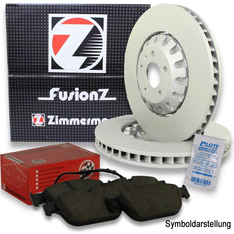 ZIMMERMANN FORMULA Z COAT Z Sport Bremsscheiben Ø400mm gelocht + Zimmermann Bremsbeläge + Warnkotntakt Set vorne für A6 C7 A8 4H 3.0 TDI quattro 3.0 TFSI quattro + A7 S7 quattro 4G 3.0 TDI quattro von Lott-Autoteile