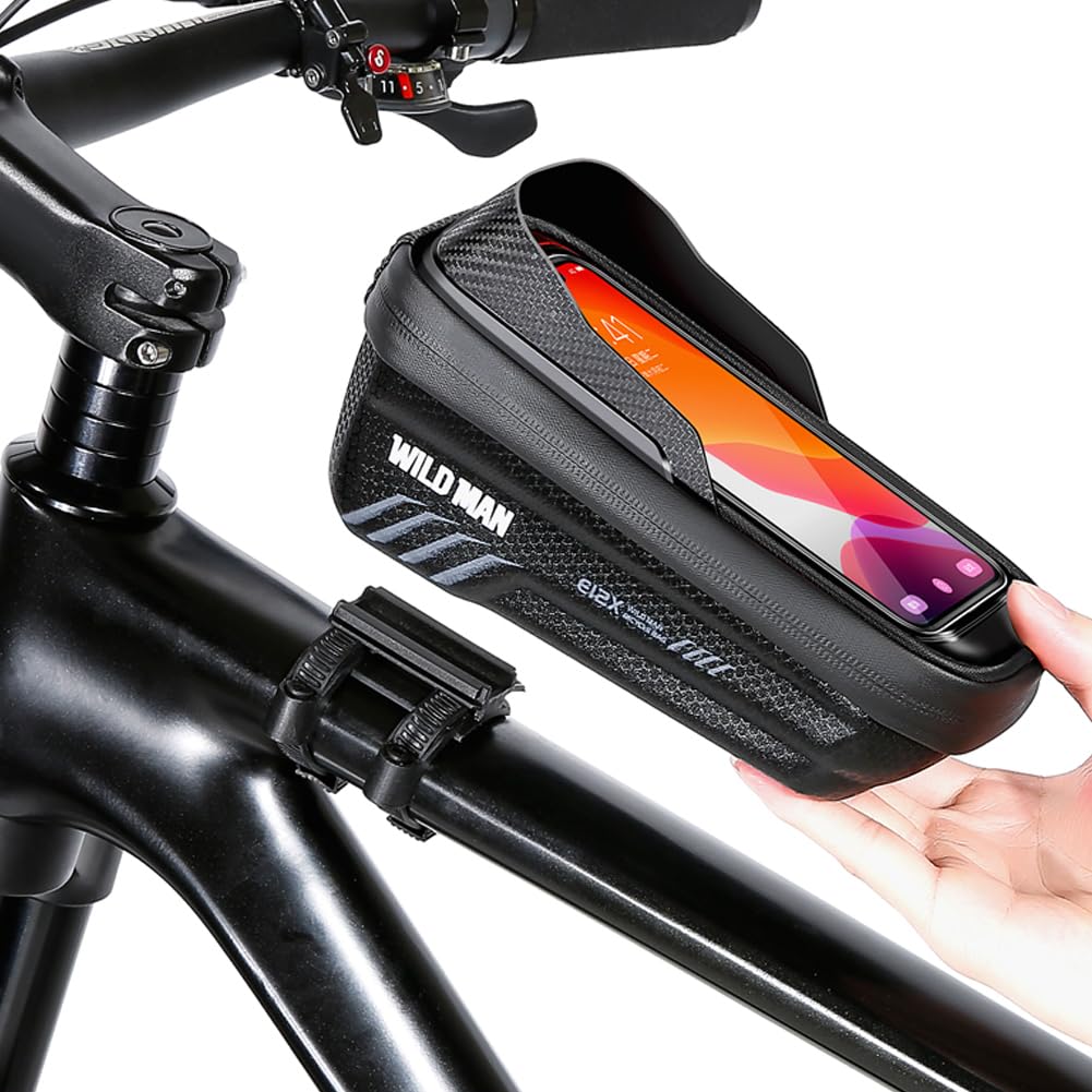 Lovehomily 1L Fahrrad-Handy-Lenkertasche mit Schnellverschluss, Sonnenblende, Fahrrad-Rahmentasche, unterstützt Touchscreen, Fahrrad-Handy-Halterung, Tasche, reflektierend, für Smartphones 4 von Lovehomily