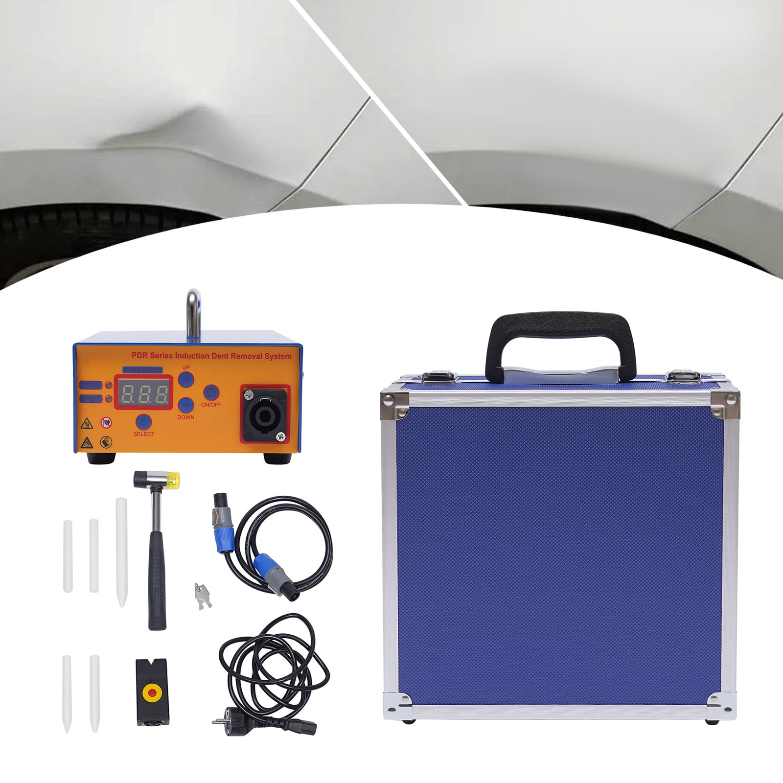 Elektromagnetische Auto Beulen Reparatur Set, 220V 1.38Kw Dellen Reparaturset, Induktionsheizger Dellenlifter Ausbeul Werkzeug, Auto lackierfreie Dellen Reparatur Werkzeug, Reparaturwerkzeuge von LoyaltyClivia