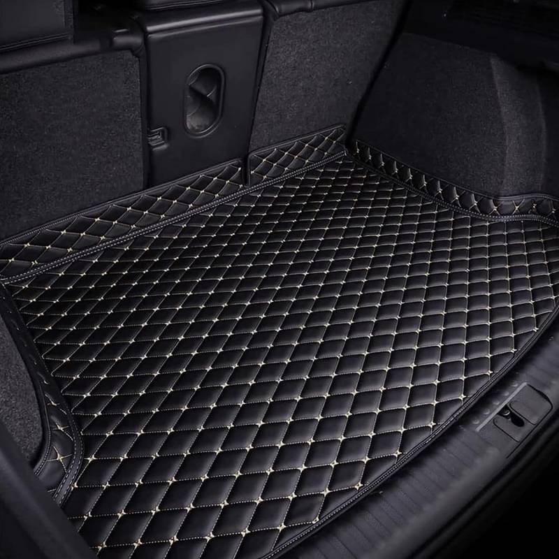 Auto Leder Kofferraummatten Schutzmatte für Mitsubishi Outlander (7seats) 2013-2016,Cargo Teppich Kratzfest rutschfest Kofferraum Schutzmatten Zubehör,Dog Friendly von Lqfltsy