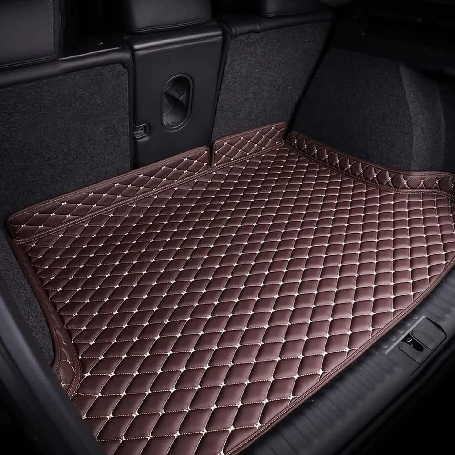 Auto Leder Kofferraumwanne Schutzmatte für Mercedes-Benz G Class (4door) 2019-2023, Kofferraummatten,Leicht zu Falten, Tailored Fit Nonslip Waterproof Car Boot Protector von Lqyltsy