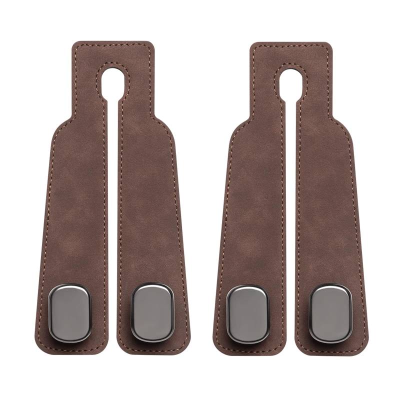 2 Stück Autositz Doppelhaken Rückenhaken,Autositz haken leder,Kopfstützen Doppelhaken,Multifunktionale Lederhaken,zum Aufhängen von Taschen,kompatibel mit Handyhalterung(Bronze) (Bronze) von Lrocotanc