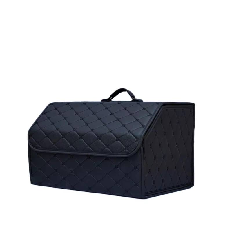 Auto Innenform Auto Trunk Organizer Box Große Kapazität Auto Multiuse Werkzeuge Lagerung Tasche Verstauen Aufräumen Leder Falten Für Notfall Lagerung Box Innenzubehör(Black M) von Lspbfkq