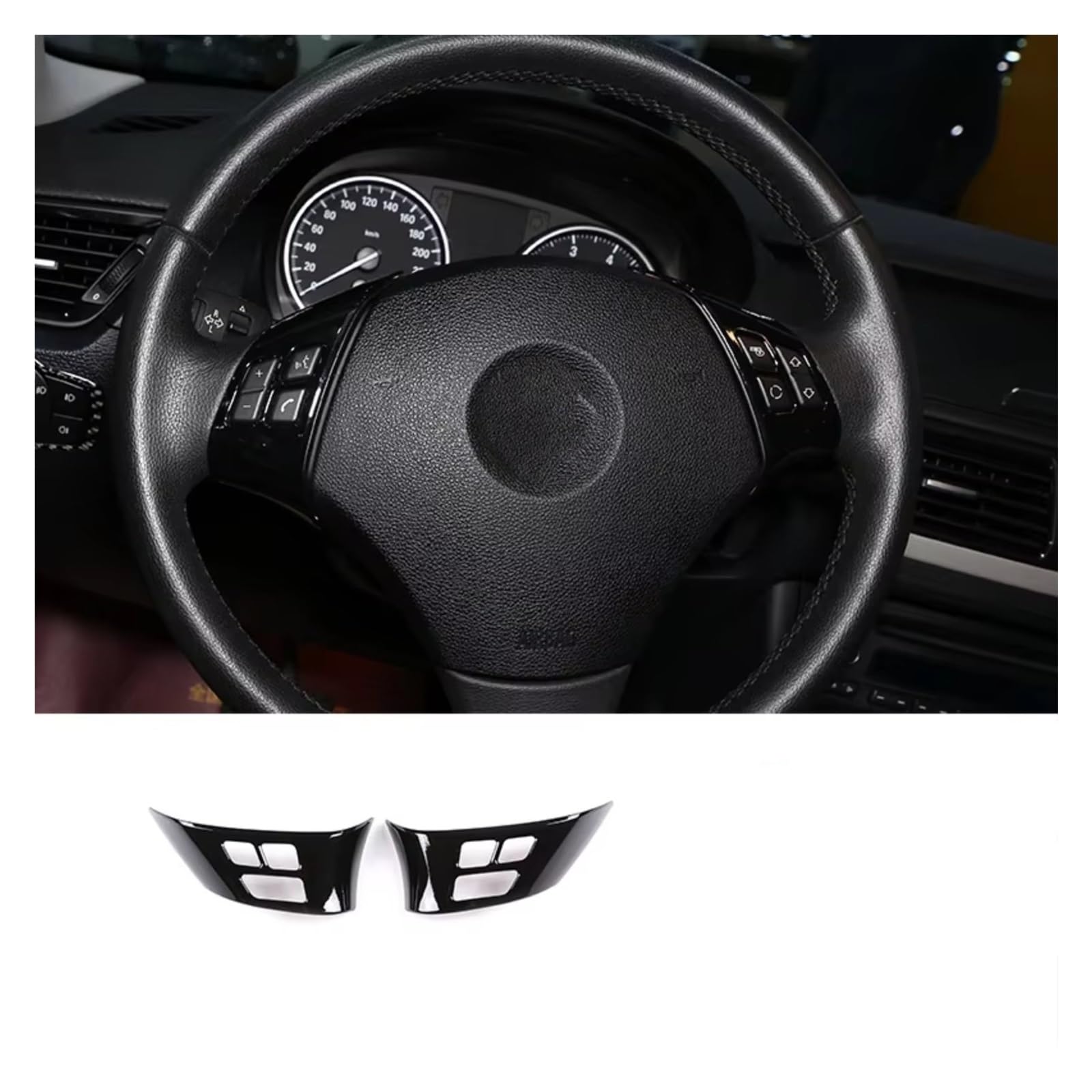 Auto Innenform Für 1 Serie 3 Serie E87 E90 E92 2004-2012 Auto Lenkrad Dekoration Abdeckung Trim Rahmen Aufkleber Innenzubehör(Style1 Black) von Lspbfkq