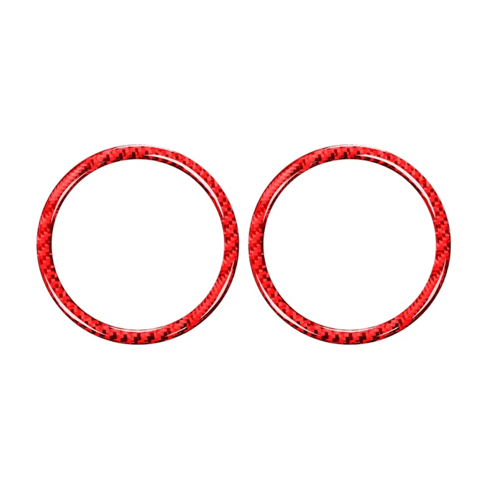 Auto Innenform Für 3 Serie E90 2005-2012 Auto Carbon Fiber Innen Auto Tür Horn Dekoration Ring Trim Abdeckung Aufkleber Innenzubehör(Red) von Lspbfkq