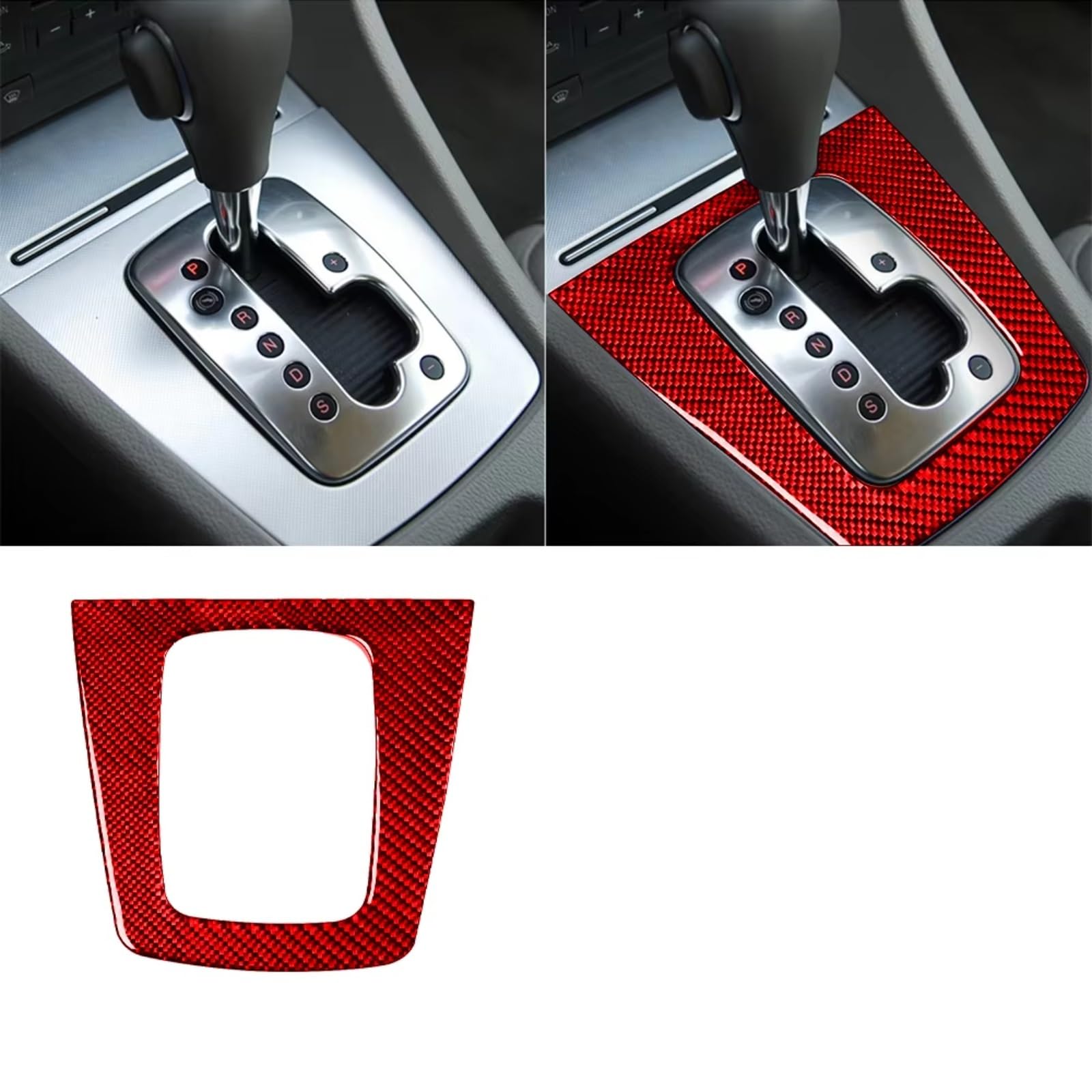 Auto Innenform Für A4 S4 B7 2005-2008 Autozubehör Real Carbon Fiber Schalthebel Panel Set Abdeckung Trim Innenzubehör(Automatic gear H) von Lspbfkq