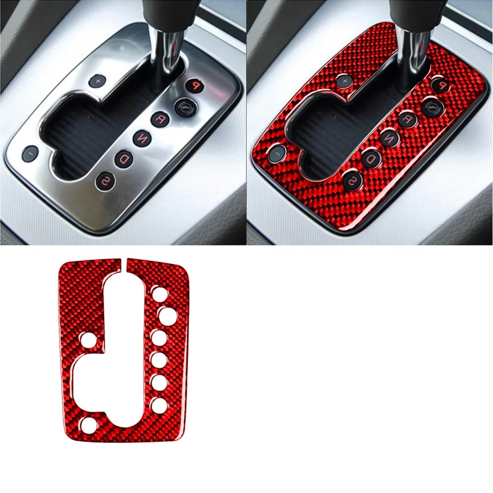 Auto Innenform Für A4 S4 B7 2005-2008 Autozubehör Real Carbon Fiber Schalthebel Panel Set Abdeckung Trim Innenzubehör(Automatic gear J) von Lspbfkq