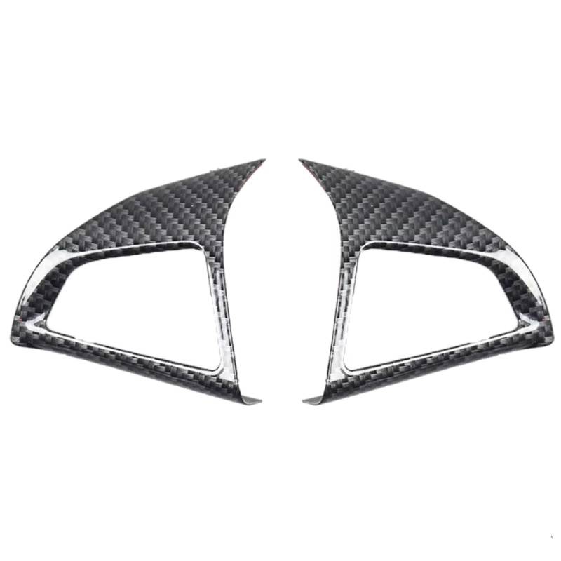 Auto Innenform Für Chevrolet für Cruze Limousine Fließheck 2009-2015 für Trax 2PCS Auto Chrom Lenkrad Schutzhülle Trim Aufkleber Innenzubehör(B Carbon fiber) von Lspbfkq