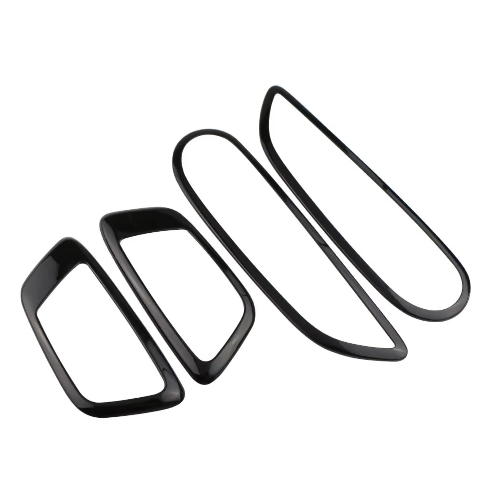 Auto Innenform Für Ford für Ecosport 2013-2021 Für Fiesta MK7 2009-2014 Hand Dekorative Ring Aufkleber 4Pcs Auto innere Tür Griff Rahmen Abdeckung Trim Innenzubehör(Schwarz) von Lspbfkq