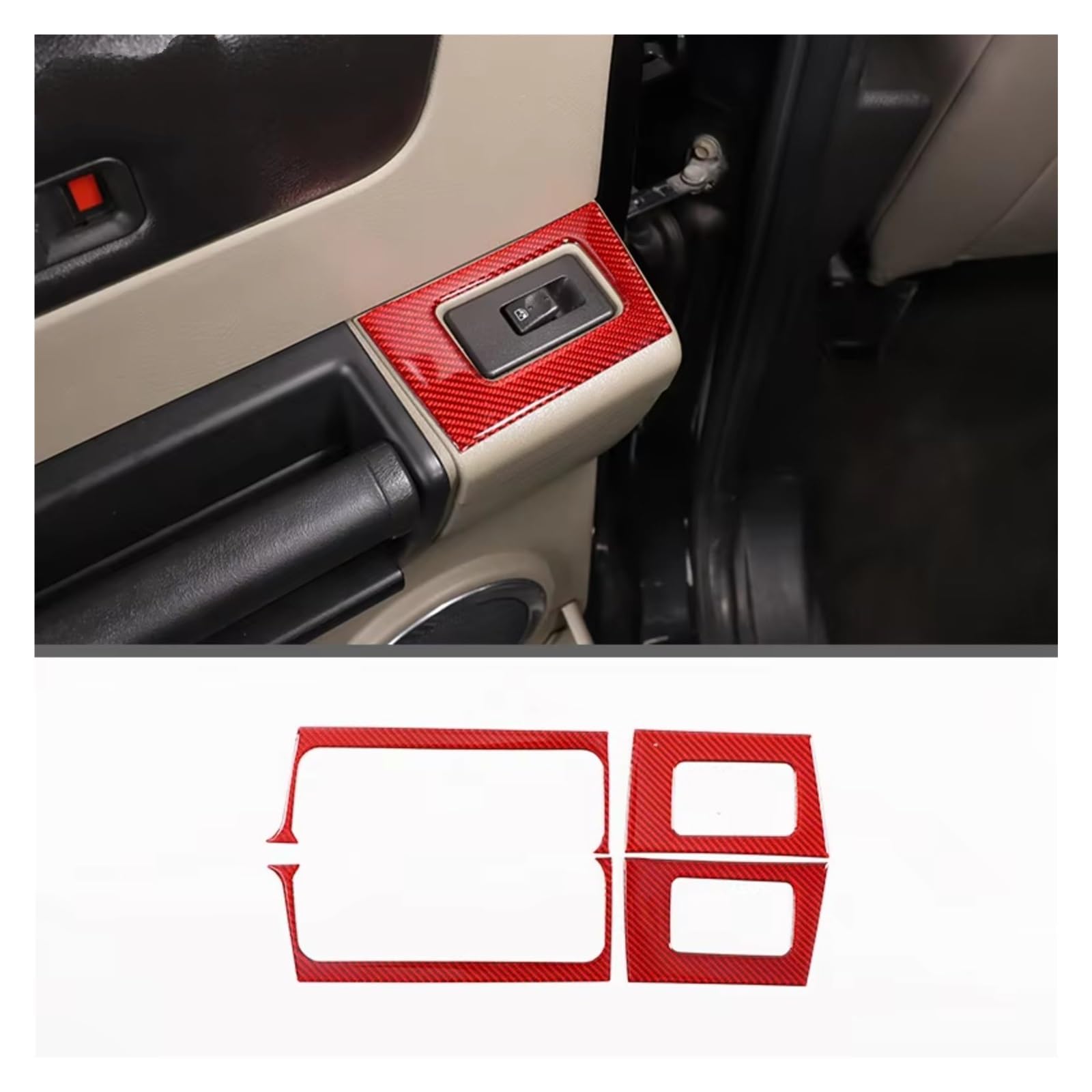 Auto Innenform Für Hummer H2 2003-2007 Auto Zubehör Teile Weichen Carbon Rot Auto Innen Dekoration Abdeckung Aufkleber Trim Innenzubehör(10) von Lspbfkq