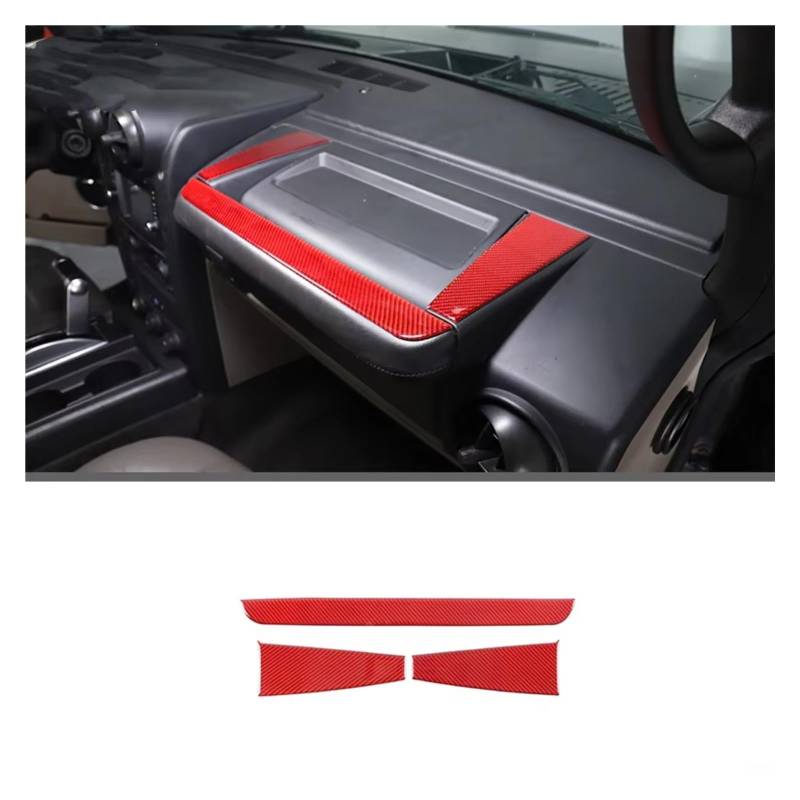 Auto Innenform Für Hummer H2 2003-2007 Auto Zubehör Teile Weichen Carbon Rot Auto Innen Dekoration Abdeckung Aufkleber Trim Innenzubehör(21) von Lspbfkq