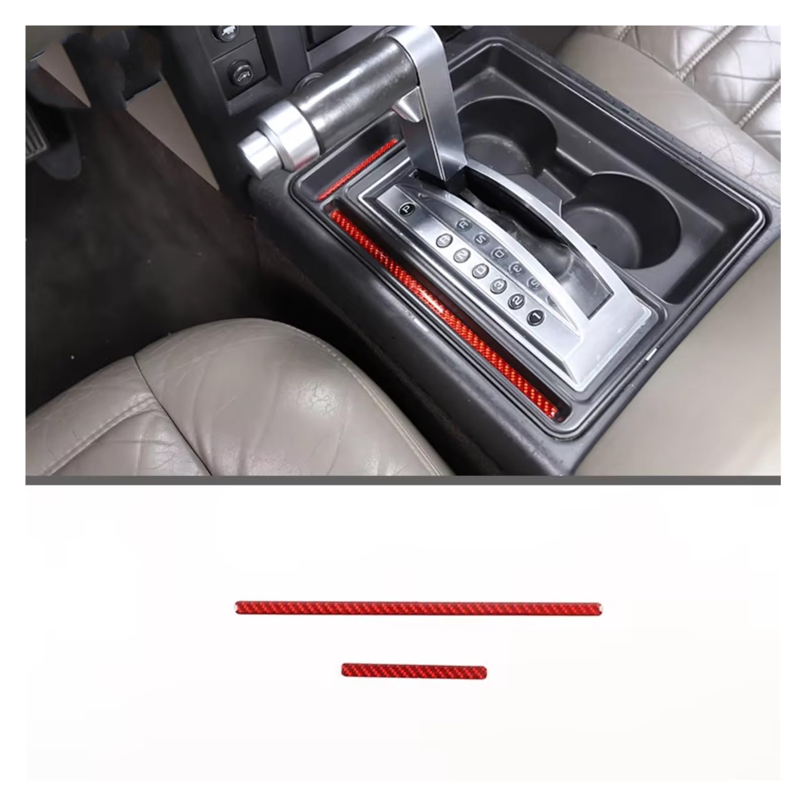 Auto Innenform Für Hummer H2 2003-2007 Auto Zubehör Teile Weichen Carbon Rot Auto Innen Dekoration Abdeckung Aufkleber Trim Innenzubehör(37) von Lspbfkq