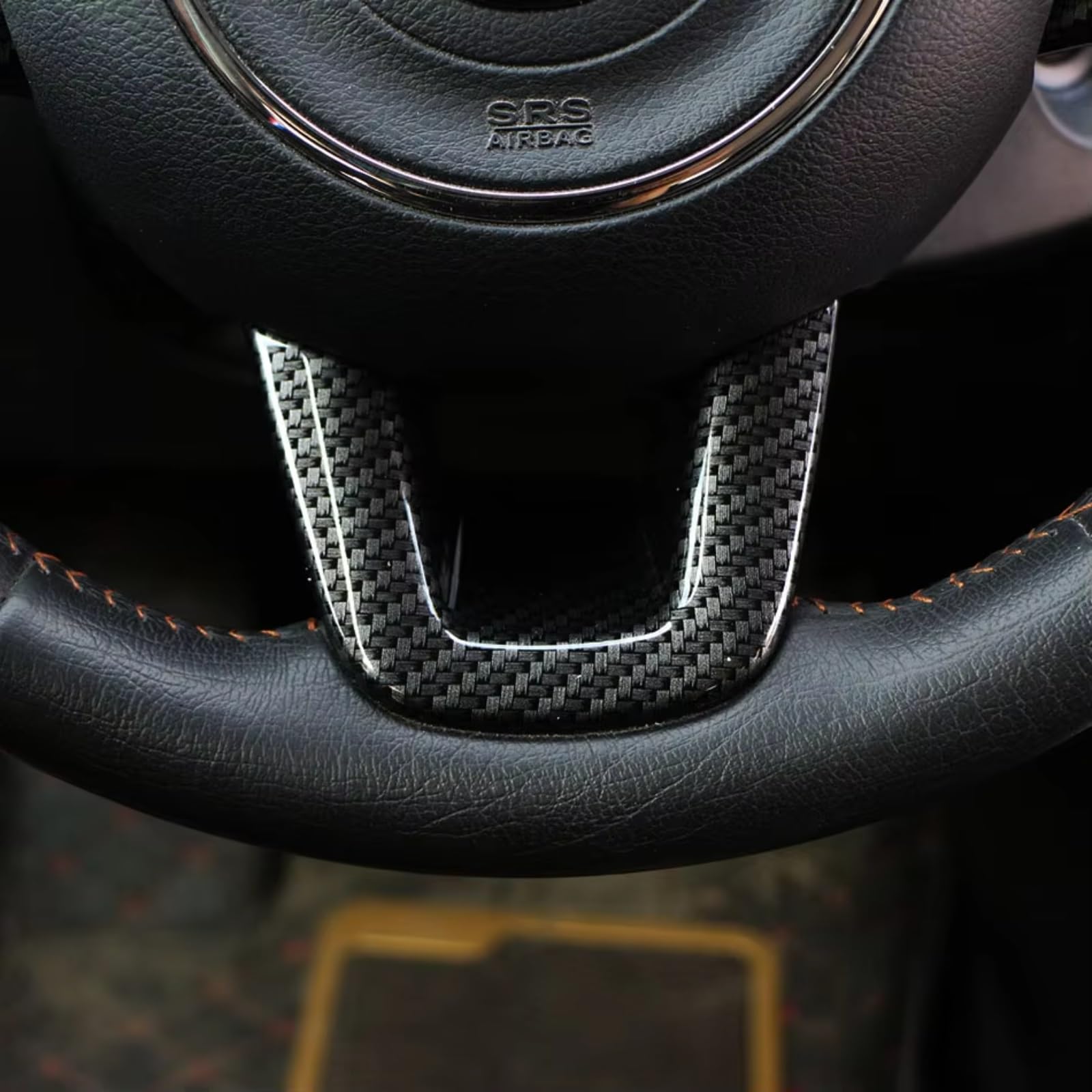 Auto Innenform Für Jeep für Renegade 2014-2019 Auto Lenkrad Dekorative Abdeckung Trim Innen Aufkleber Innenzubehör(Carbon Black) von Lspbfkq