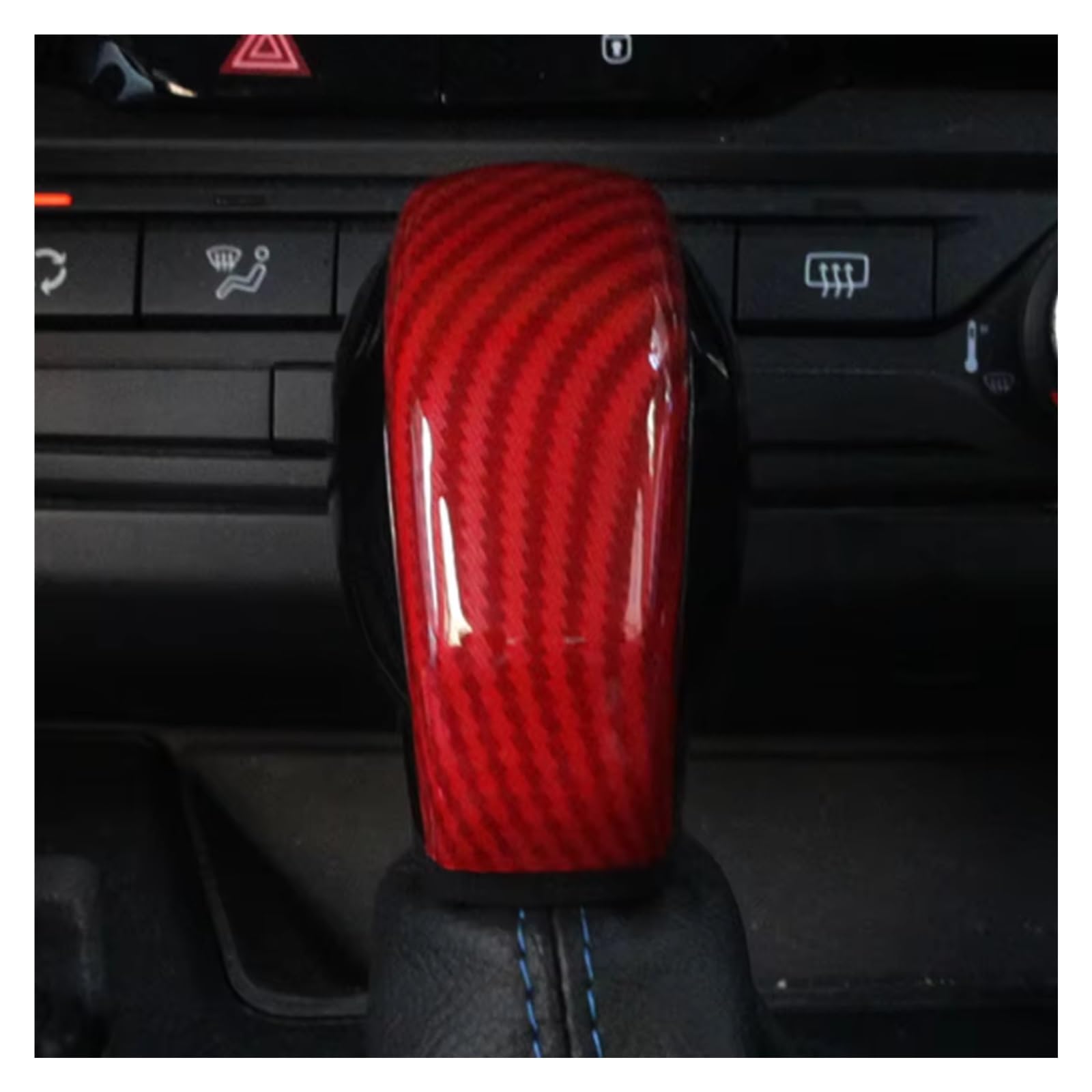 Auto Innenform Für Peugeot 308 308s 408 Innenraum Auto Getriebekopf Schaltknauf Abdeckung Trim Aufkleber Innenzubehör(Carbon fiber red) von Lspbfkq