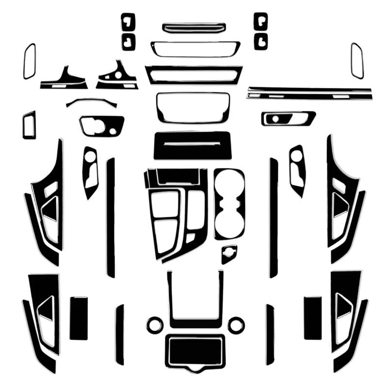 Auto Innenform Für Q7 SQ7 4M 2016-2019 Auto Lenkrad Getriebe Panel Air Outlet Tür Trim Innen Aufkleber Innenzubehör(Full Set LHD) von Lspbfkq