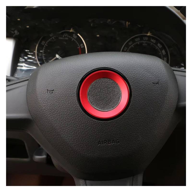 Auto Innenform Für VW Für Golf 6 7 MK6 MK7 Für Jetta MK5 MK6 Für POLO CC Für Passat B6 B7 Trim auto Lenkrad Abdeckung Ring Innenzubehör(Red) von Lspbfkq