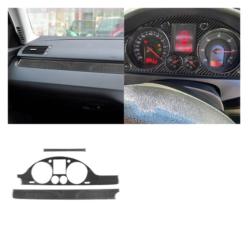 Auto Innenform Für VW Für Passat B6 2006-2011 Dashboard Tacho Panel Trim Abdeckung Innen Auto Aufkleber Innenzubehör(Type H) von Lspbfkq