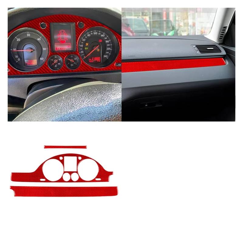 Auto Innenform Für VW Für Passat B6 2006-2011 Dashboard Tacho Panel Trim Abdeckung Innen Auto Aufkleber Innenzubehör(Type Q) von Lspbfkq