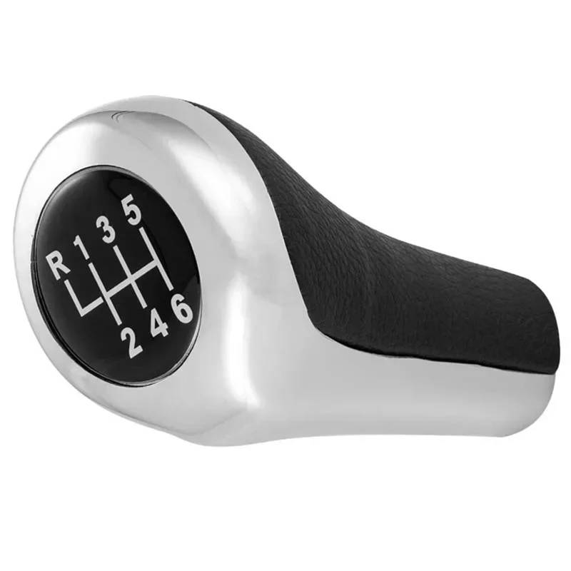 Car Schalthebel Für 1 3 5 6 Serie E46 E53 E60 E61 E63 E65 E81 E82 E83 E87 E90 E91 E92 X1 X3 X5 5/6 Gang matt verchromter Schaltknauf Schalthebel Shift Knob(6 Speed) von Lspbfkq