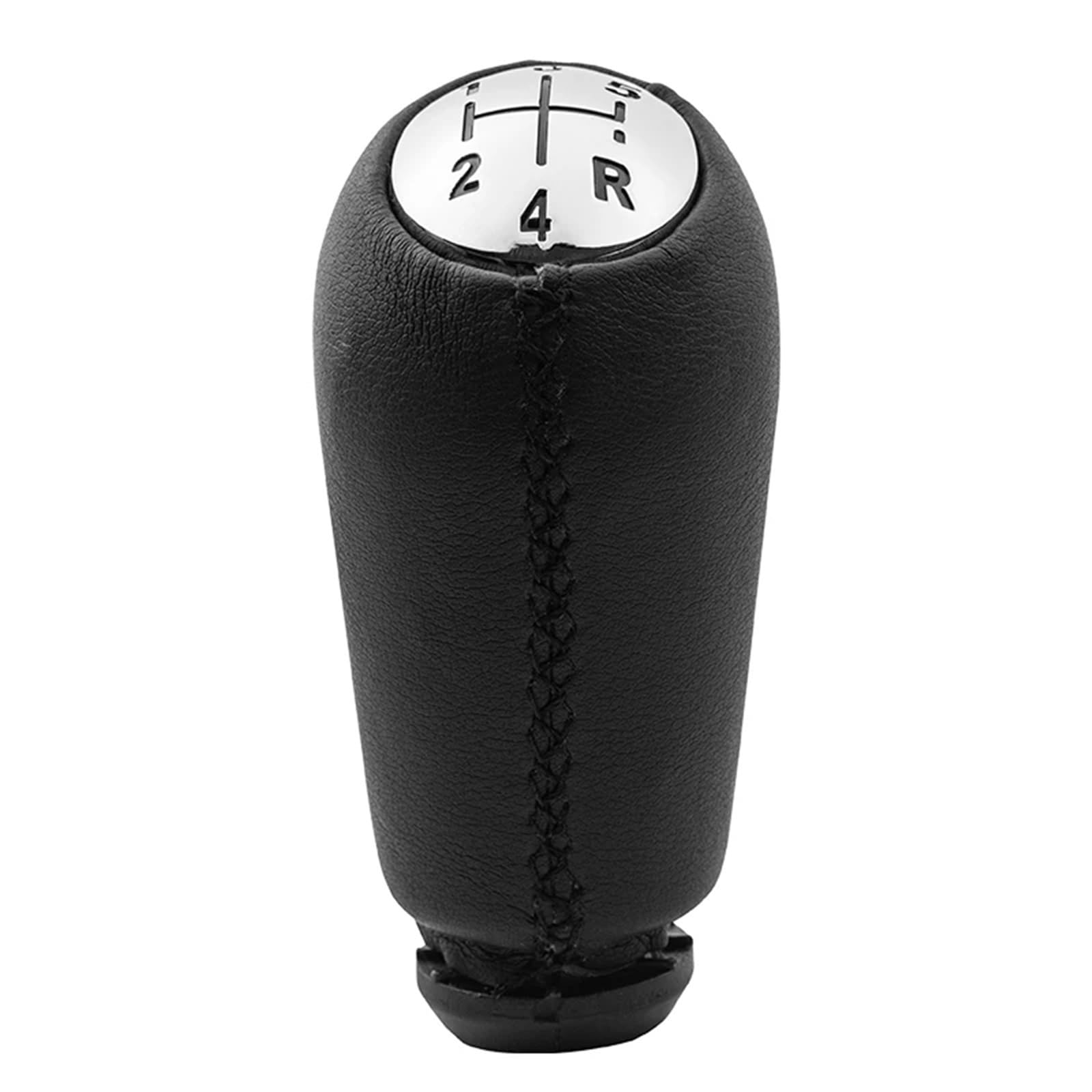 Car Schalthebel Für Clio 2 II Für Megane 2 II Für Kangoo Schwarz Beige Leder Schaltknauf Gamasche Boot Abdeckung Fall Schalthebel Shift Knob(Chrome Cap Black) von Lspbfkq