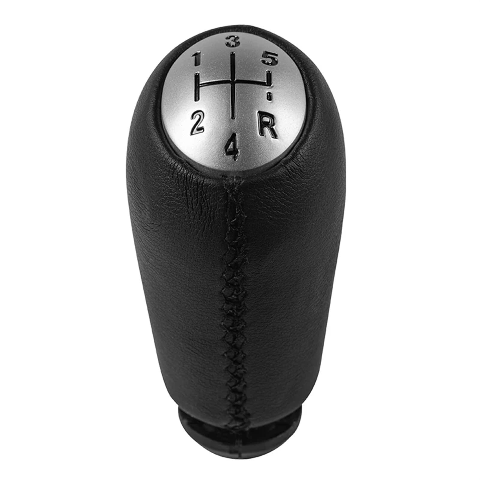 Car Schalthebel Für Clio 3 Für Megane 2 Für Scenic Für Kangoo 2005-2009 Leder Chrom Auto Styling Schaltknauf Hebel Shifter Stift Schalthebel Shift Knob(Matte Cap Black) von Lspbfkq