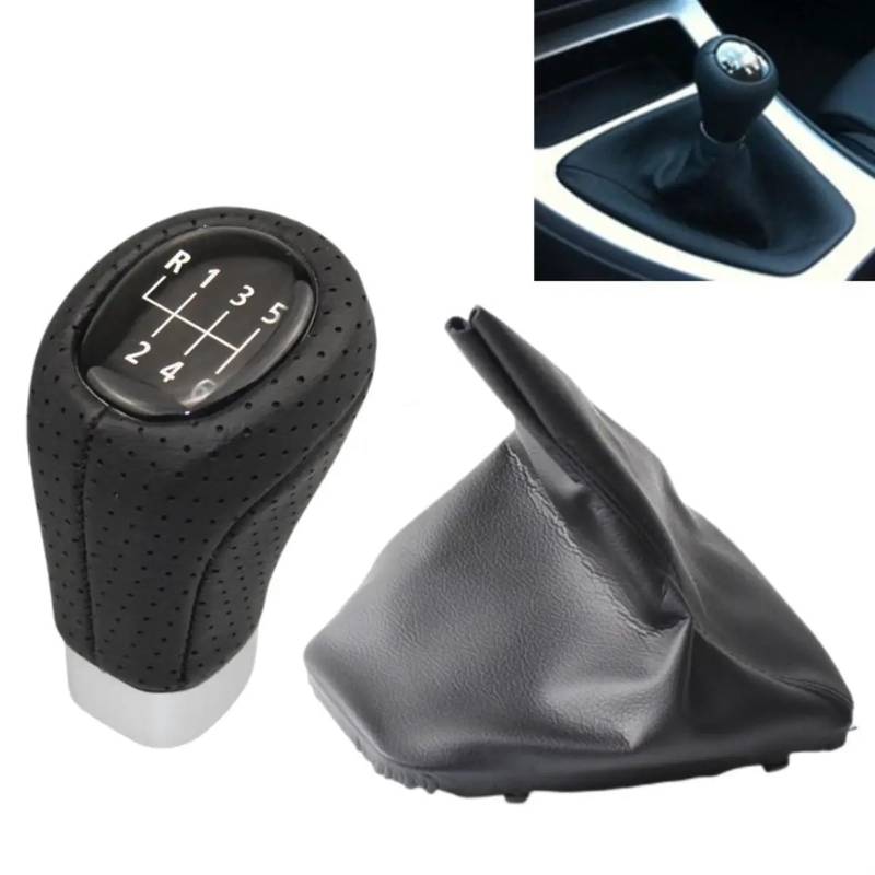 Car Schalthebel Für E90 E91 E92 E93 LHD Getriebe Griff Hebel Stick Leder Gaitor Boot Kragen Auto Manuelle Hand Speed ​​Ball Schaltknauf Schalthebel Shift Knob(6 Speed 2pcs) von Lspbfkq