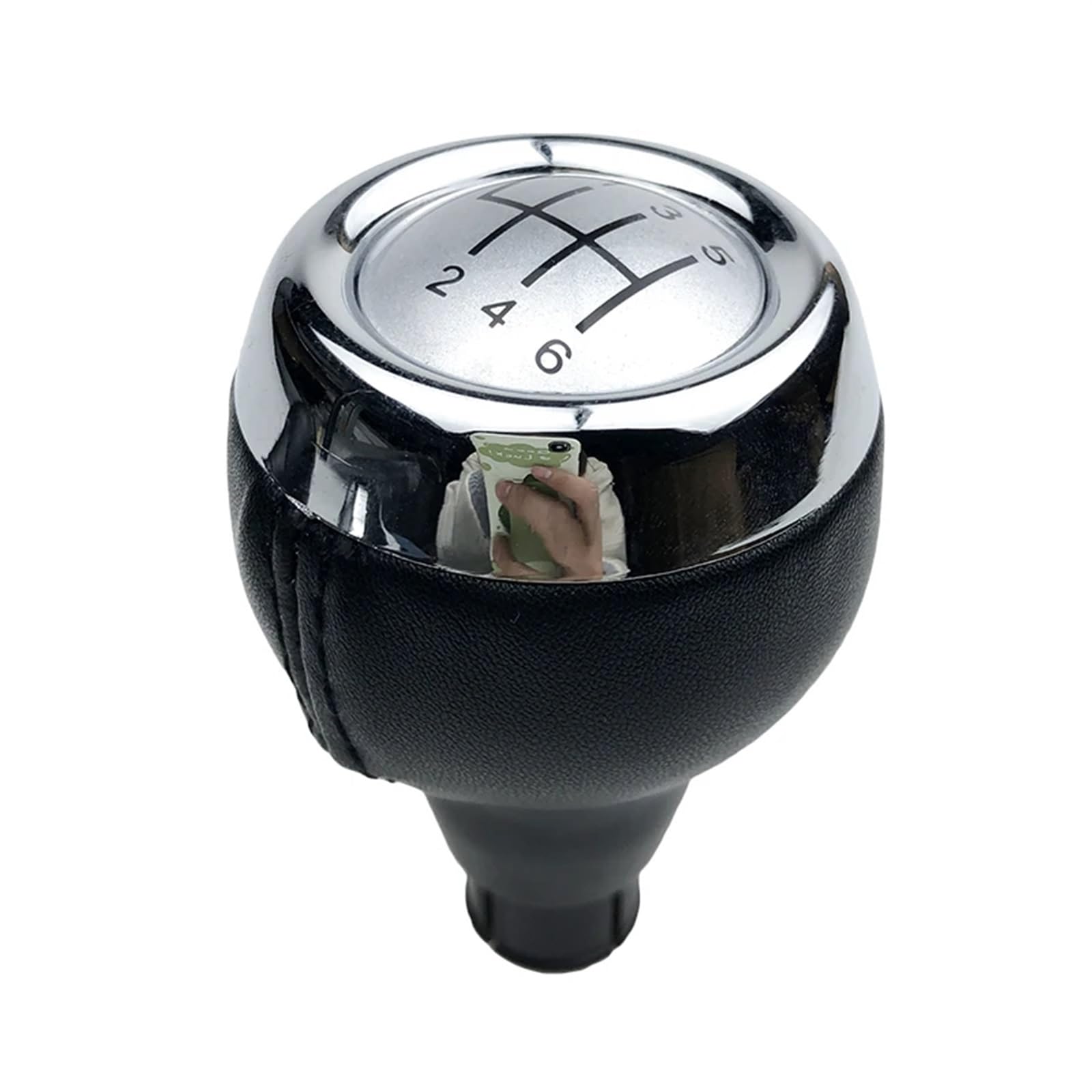 Car Schalthebel Für Mini Für Cooper F54 F55 F56 F57 R55 R56 R57 R58 R59 R60 R61 5/6 Gang Auto Leder Schaltknauf Manuelle Schalthebel Shift Knob(R123456 Silver) von Lspbfkq