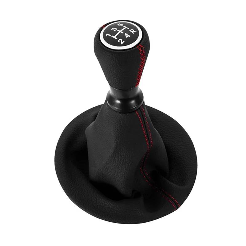 Car Schalthebel Für Peugeot Für Partner 2008 2009 2010-On Leder Schaltknauf Schalthebel Kragen Gamasche Boot Abdeckung Fall Schalthebel Shift Knob(Red) von Lspbfkq