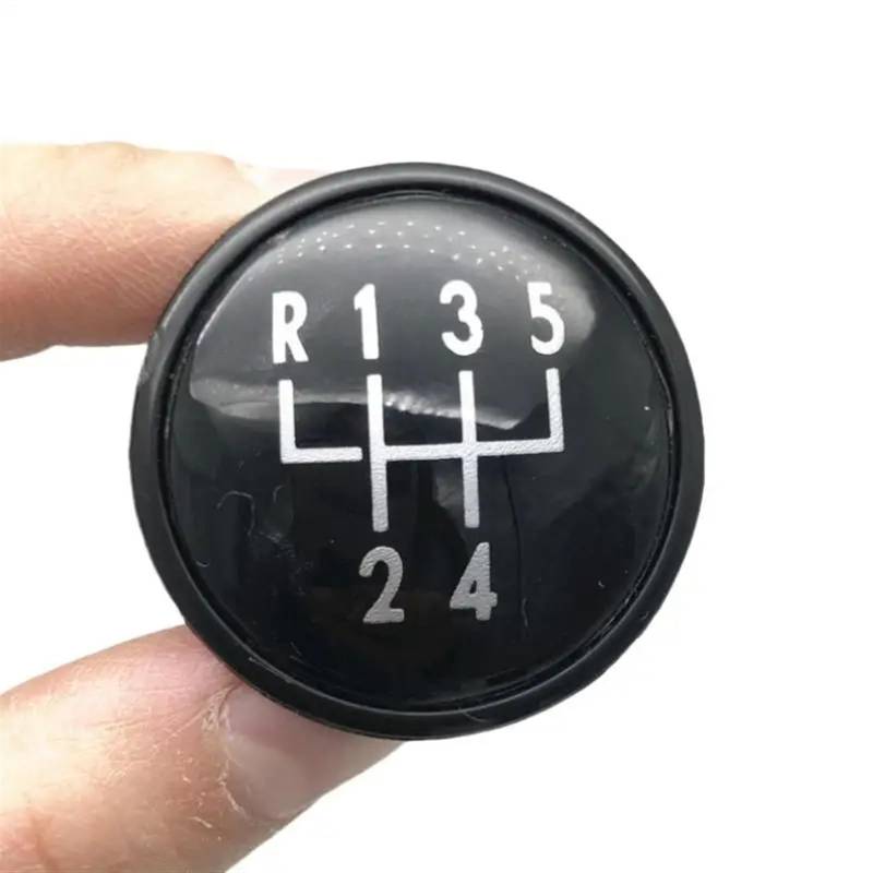 Car Schalthebel Für Seat Für Ibiza Für Caddy 5/6 Gang Schaltknauf Cap Emblem Abzeichen Abdeckung Schalthebel Shift Knob(Black 5 Speed) von Lspbfkq