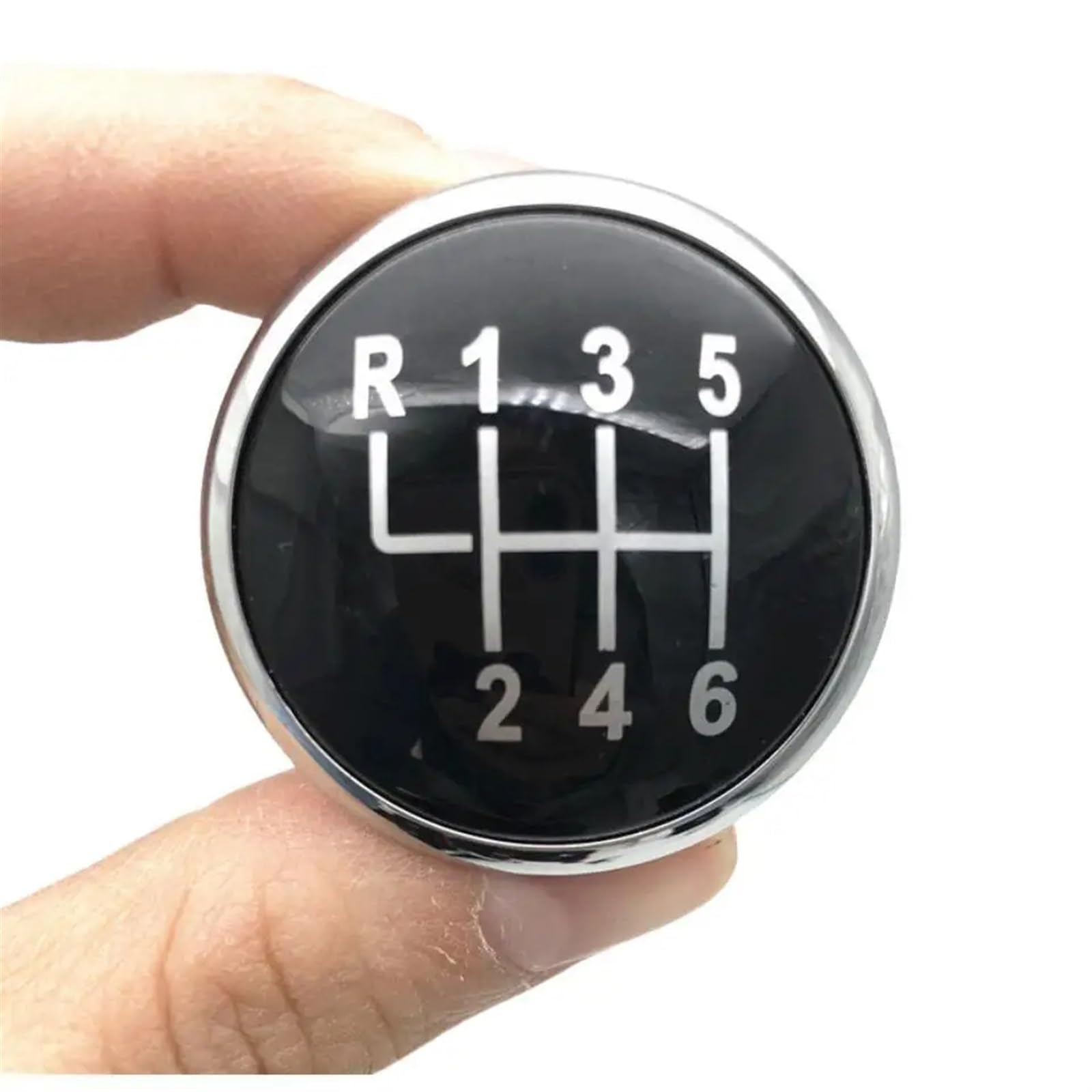 Car Schalthebel Für Seat Für Ibiza Für Caddy 5/6 Gang Schaltknauf Cap Emblem Abzeichen Abdeckung Schalthebel Shift Knob(Black Silver 6 Speed) von Lspbfkq