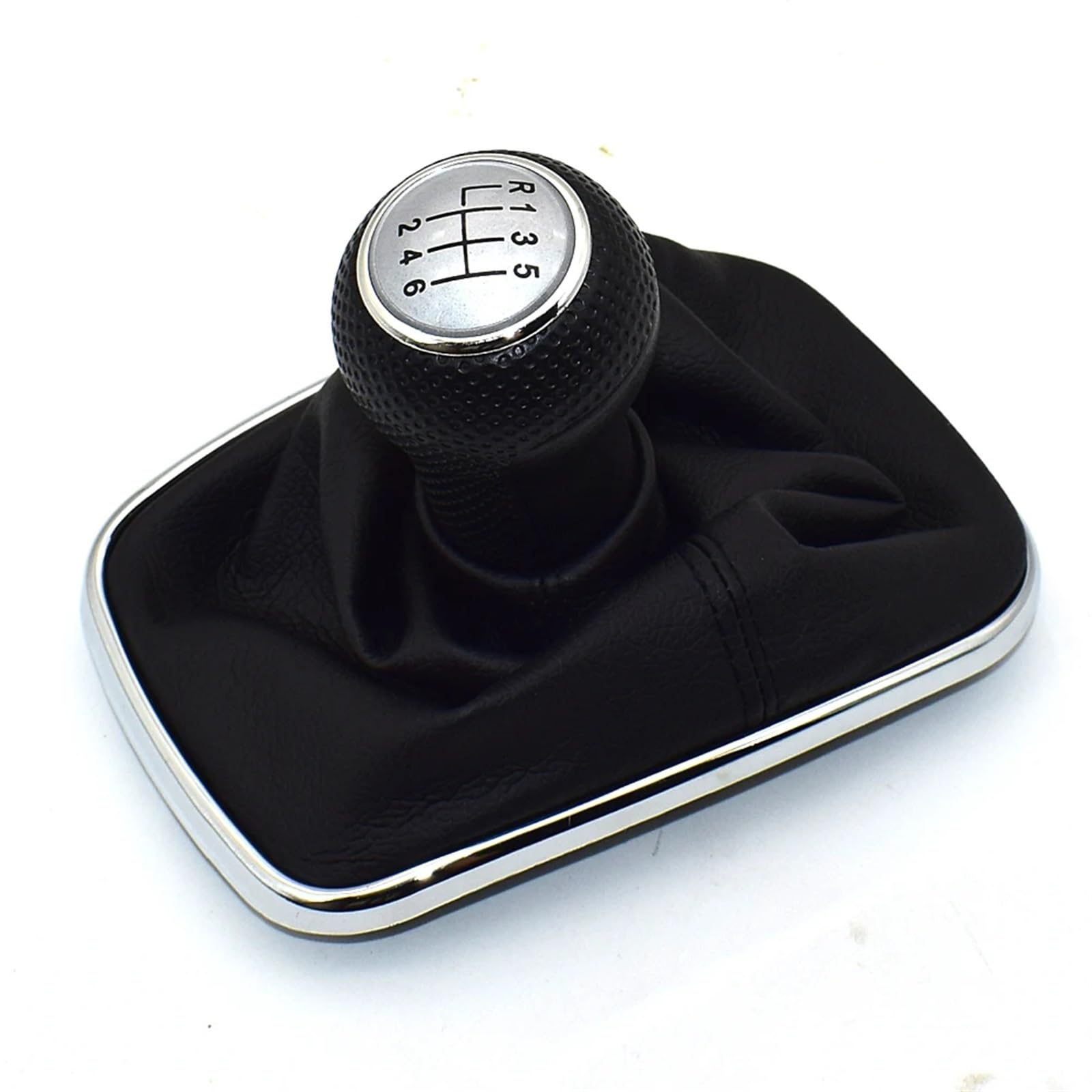 Car Schalthebel Für VW Für Golf 4 IV MK4 Für GTI R32 Für Bora Für Jetta 5/6 Geschwindigkeit 23mm Schwarz Rahmen Schaltknauf Hebel Gamasche Boot Schalthebel Shift Knob(6 Speed E) von Lspbfkq