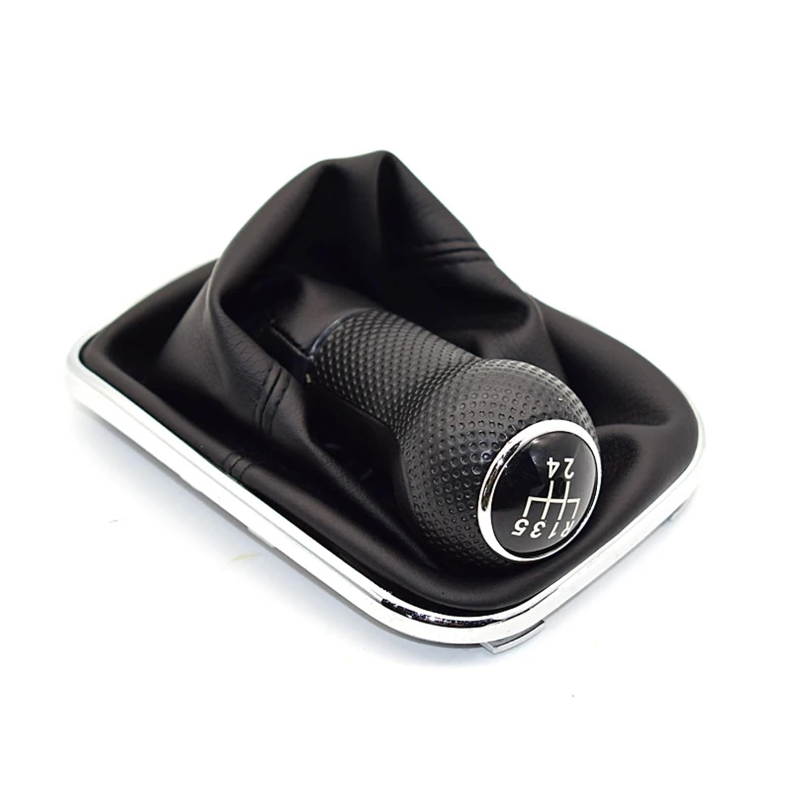 Car Schalthebel Für VW Für Golf 4 MK4 Für GTI R32 Für Bora Für Jetta 5 Geschwindigkeit Schwarz Rahmen Schaltknauf Hebel Gamasche Boot 12mm 1999-2004 Schalthebel Shift Knob(5 Speed B) von Lspbfkq