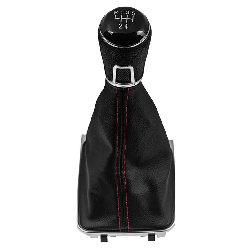 Car Schalthebel Für VW Für Golf 7 A7 MK7 Für GTI Für GTD 2013-2018 Schalthebel Hebel Schaltknauf Mit Leder Boot Abdeckung Fall Schalthebel Shift Knob(5 Speed Case A) von Lspbfkq