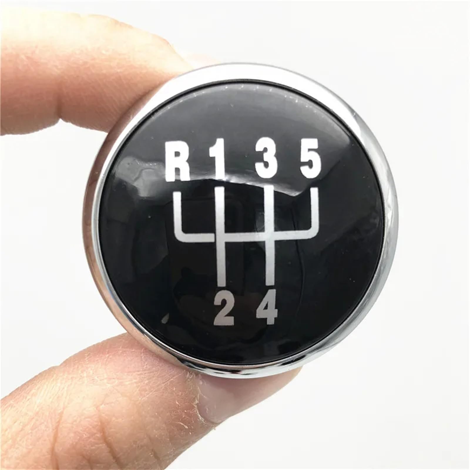 Car Schalthebel Für VW Für Golf Für Jetta MK3 MK4 Für GTI MK4 Für Bora Für Polo 5/6 Geschwindigkeit Schaltknauf Top Kappe Emblem Abzeichen Abdeckung Schalthebel Shift Knob(Black Silver 5 Speed) von Lspbfkq