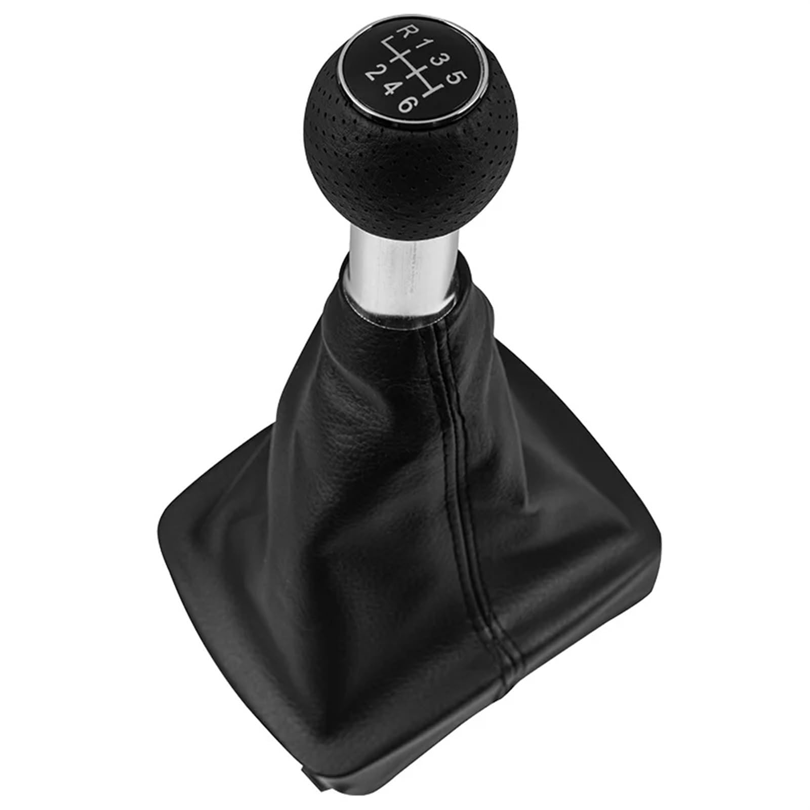 Car Schalthebel Für VW Für Polo 9N 9N2 Für GTI 2002-2009 5/6 Gang Chrom Styling Schaltknauf Gamasche Boot Abdeckung Kragen Schalthebel Shift Knob(6 Speed B0274) von Lspbfkq