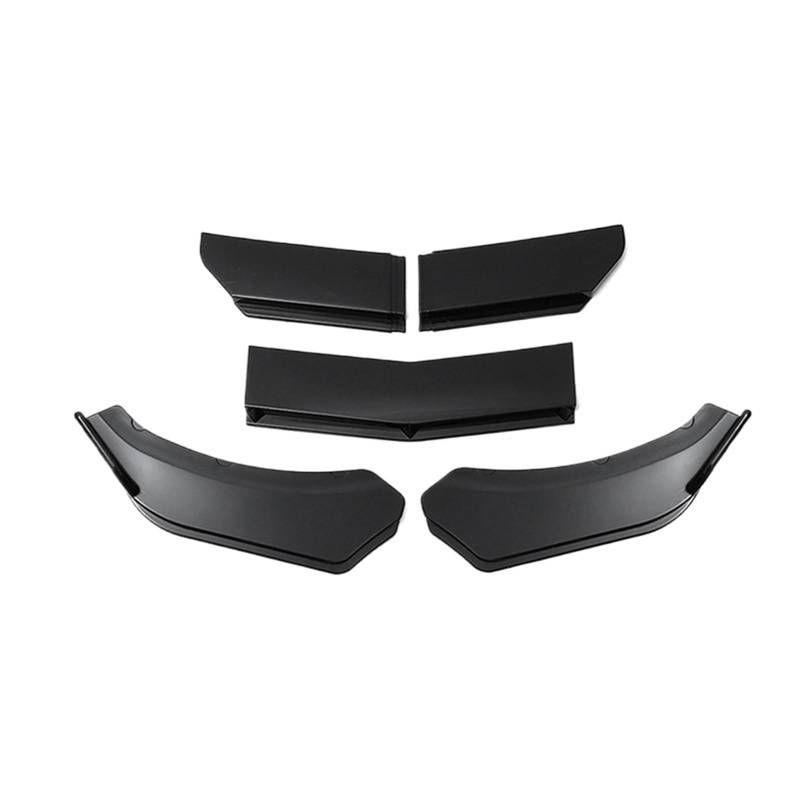 Frontspoiler 4/5 STÜCKE Universal Auto Front Blade Stoßstange Lip Body Kit Spoiler Splitter Carbon Fiber Bumper Canard Lip Splitter Front Bumper Spoiler Lippe(5Pcs Bright Black a) von Lspbfkq