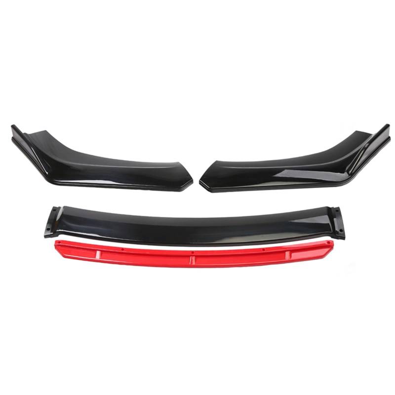 Frontspoiler 4 STÜCKE Universal Auto Vorderen Stoßfänger Lip Body Kit Spoiler Splitter Diffusor Weiß Carbon Fiber Splitter ABS Kunststoff Front Bumper Spoiler Lippe(Black and red) von Lspbfkq