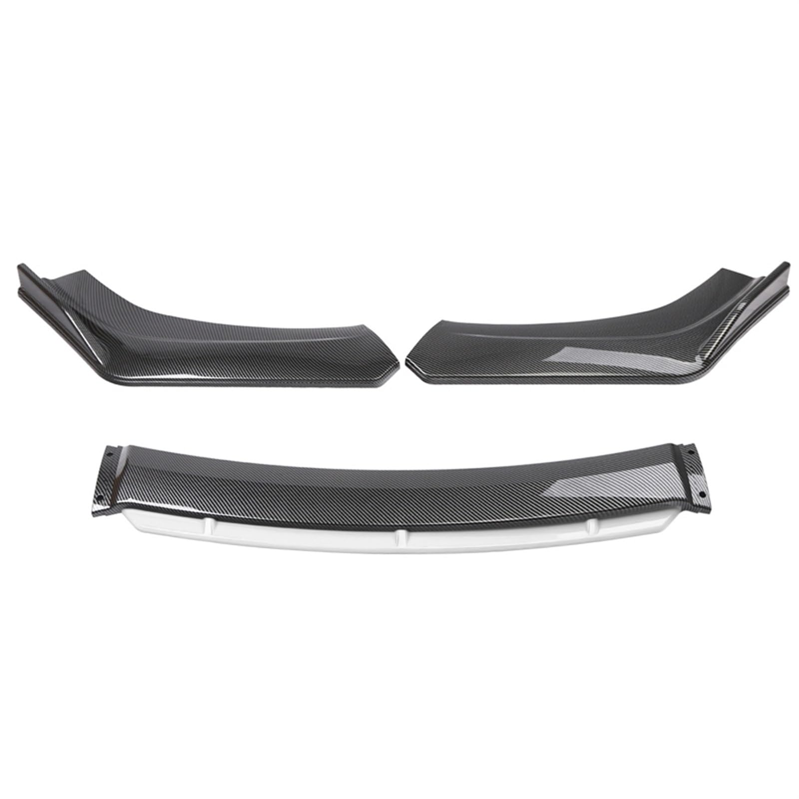 Frontspoiler 4 STÜCKE Universal Auto Vorderen Stoßfänger Lip Body Kit Spoiler Splitter Diffusor Weiß Carbon Fiber Splitter ABS Kunststoff Front Bumper Spoiler Lippe(Carbon and White) von Lspbfkq