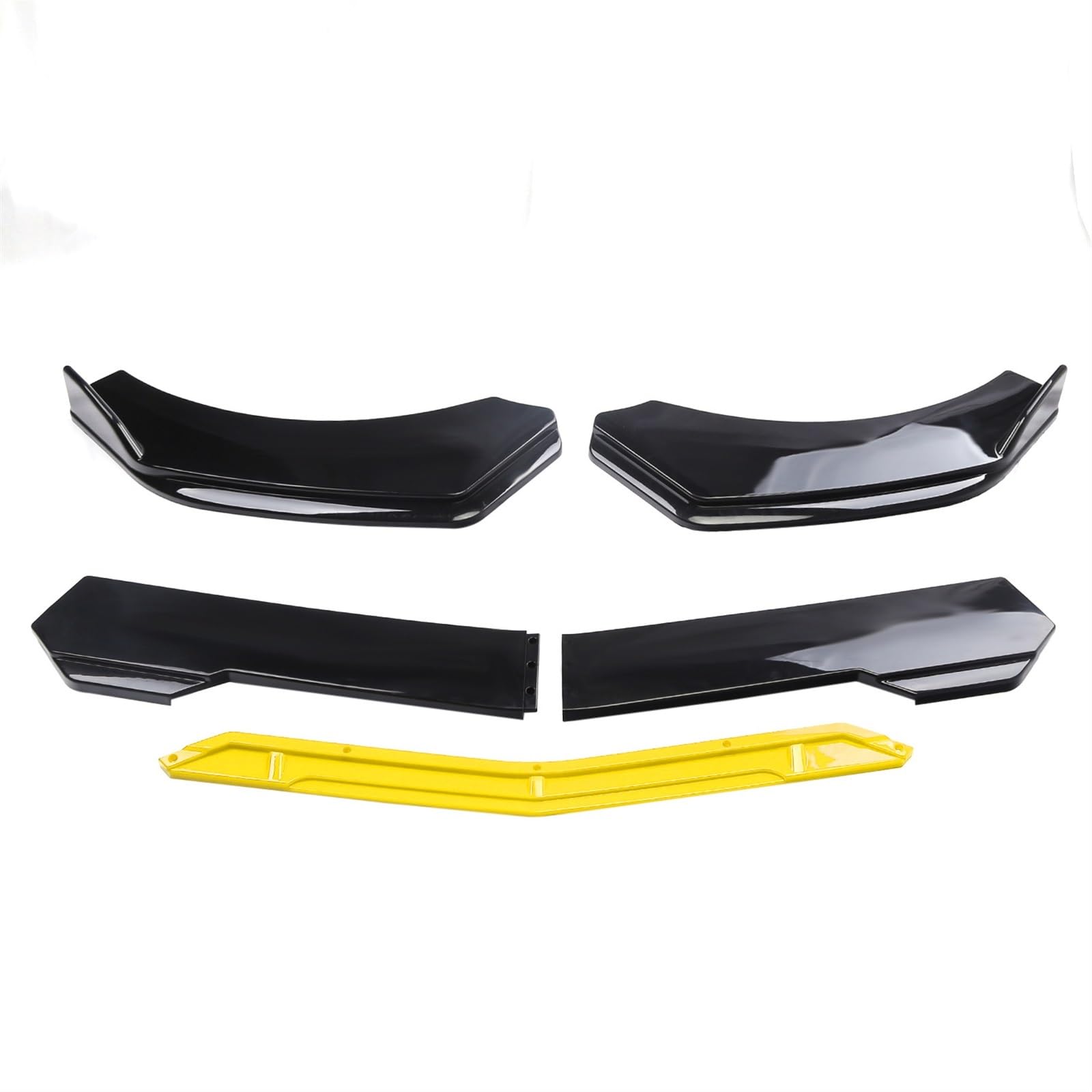 Frontspoiler 5 Stücke Universal Auto Vorderen Stoßfänger Lip Body Kit Spoiler Carbon Fibe Dekorative Streifen Stoßstange Canard Lip Splitter Front Bumper Spoiler Lippe(Black and Yellow) von Lspbfkq