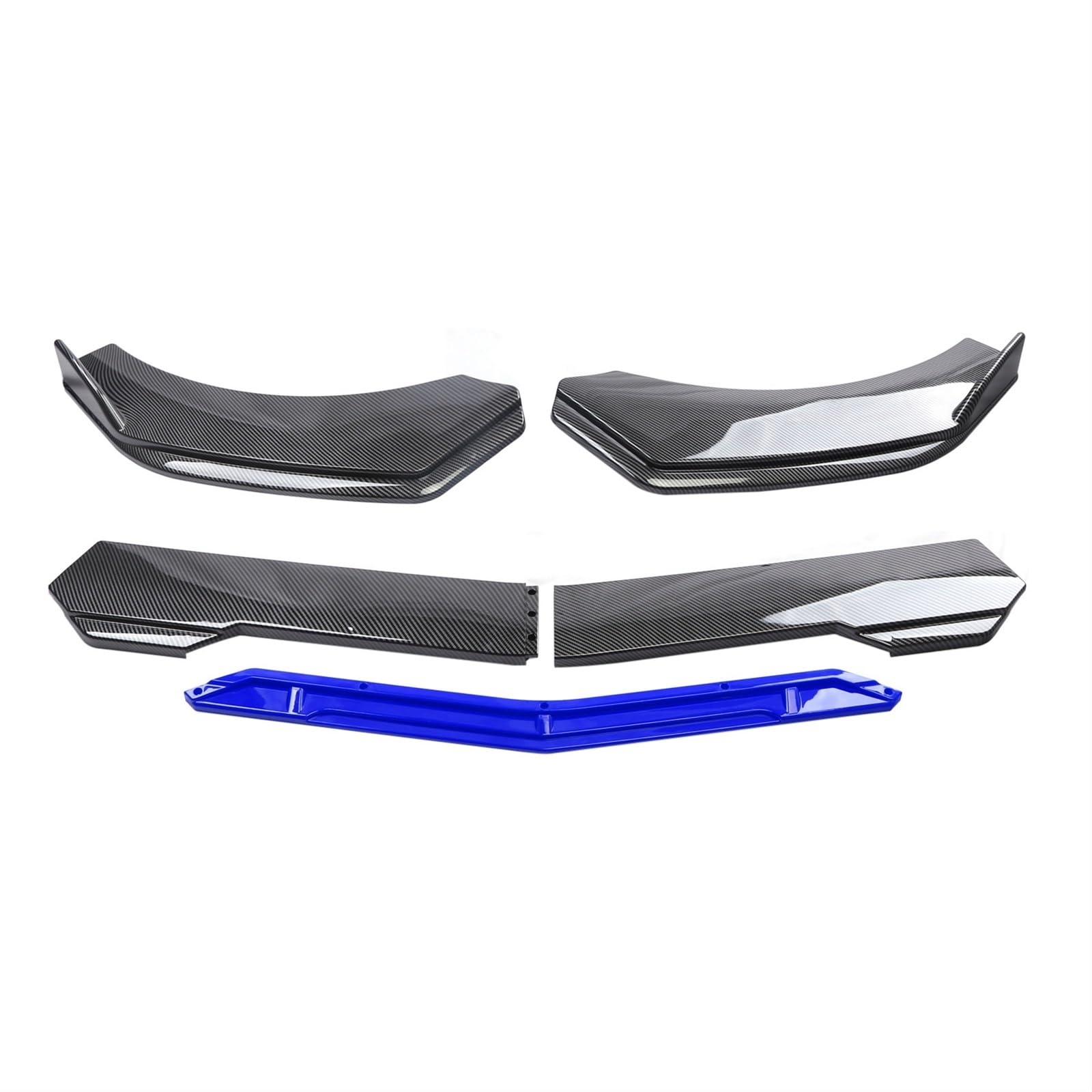 Frontspoiler 5 Stücke Universal Auto Vorderen Stoßfänger Lip Body Kit Spoiler Carbon Fibe Dekorative Streifen Stoßstange Canard Lip Splitter Front Bumper Spoiler Lippe(Carbon and Blue) von Lspbfkq