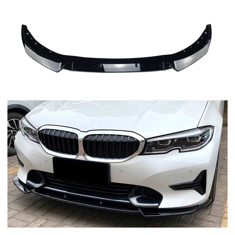 Frontspoiler Für 3er G20 G21 320i 325i 2019-2022 Auto Frontstoßstange Splitter Kinnlippe Spoiler Diffusor Schutz Body Kit Front Bumper Spoiler Lippe(Gloss Black) von Lspbfkq