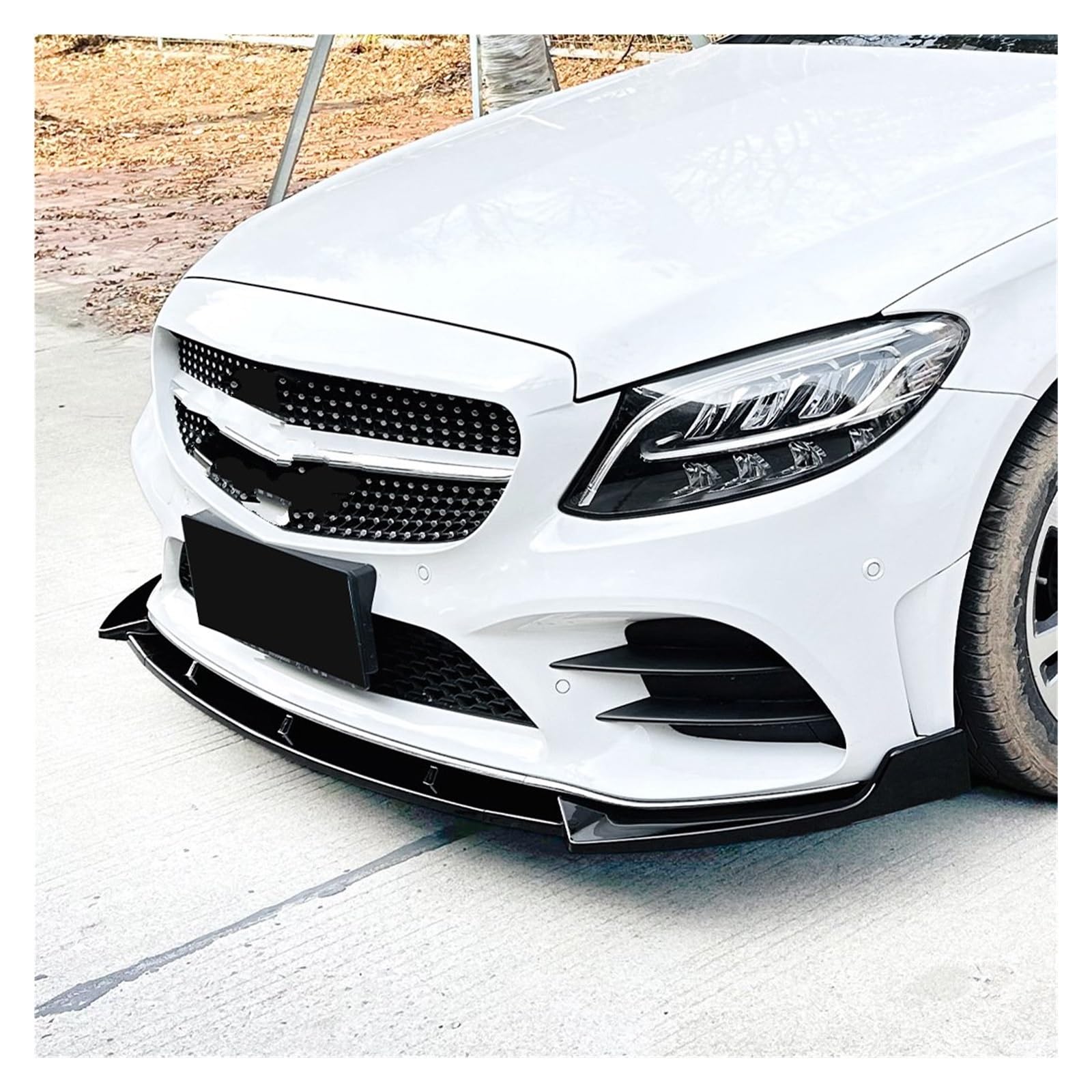 Frontspoiler Für Benz W205 C205 S205 C43 C180 C200 C300 2019 2020 2021 Für AMG Für LCI Auto Frontspoiler Stoßstange Lip Spoiler Splitter Front Bumper Spoiler Lippe(Gloss Black) von Lspbfkq