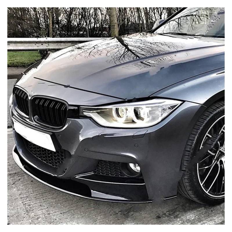 Frontspoiler Für F30 F31 F35 Sport 2012-2018 Auto Front Stoßstange Splitter Lip Spoiler Diffusor Schutz Körper Kit Front Bumper Spoiler Lippe(Gloss Black) von Lspbfkq