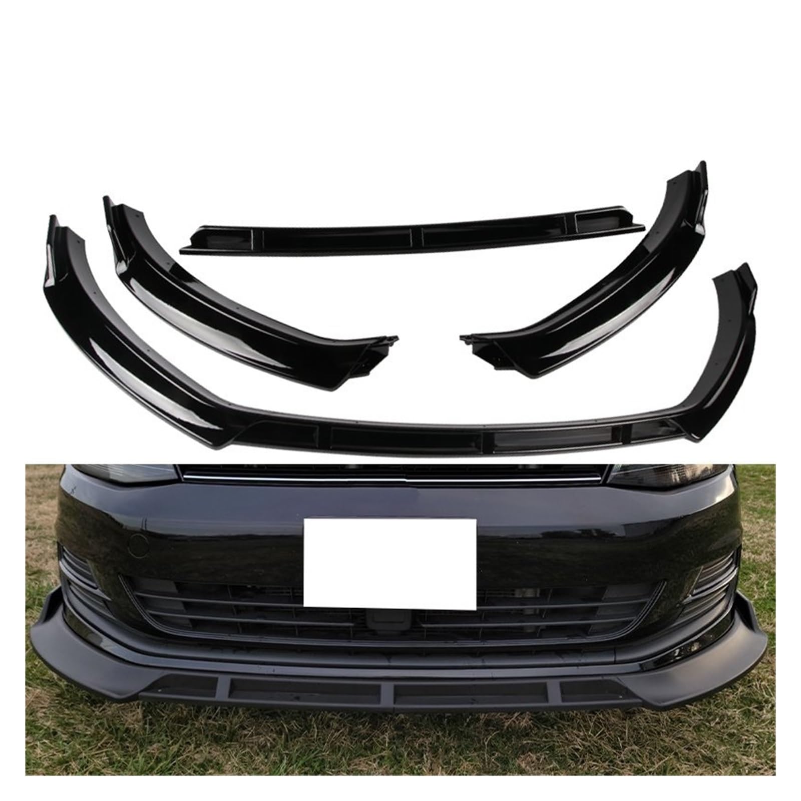 Frontspoiler Für Golf 7 7,5 MK7 MK 7,5 Standard Für TSI Für TDI 2012-2020 Front Stoßstange Splitter Lip Diffusor Körper Kit Spoiler Schutz Front Bumper Spoiler Lippe(7 Gloss Black) von Lspbfkq