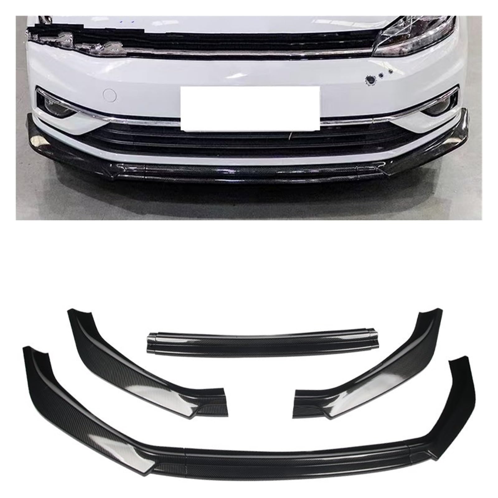 Frontspoiler Für Golf 7 7,5 MK7 MK 7,5 Standard Für TSI Für TDI 2012-2020 Front Stoßstange Splitter Lip Diffusor Körper Kit Spoiler Schutz Front Bumper Spoiler Lippe(75 Carbon Look) von Lspbfkq