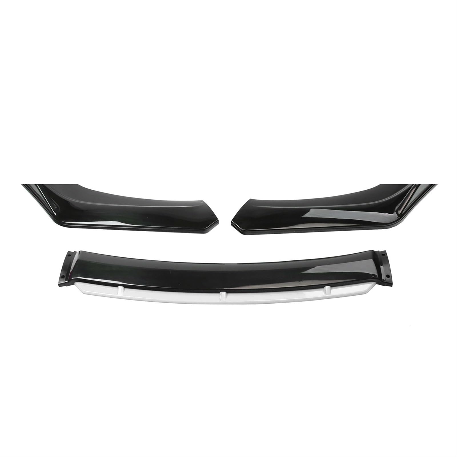 Frontspoiler Universal Auto Front Stoßstange Lip Body Kit Spoiler Carbon Faser ABS Dekorative Streifen Stoßstange Canard Lip Splitter 3-Abschnitt Front Bumper Spoiler Lippe(Black White) von Lspbfkq