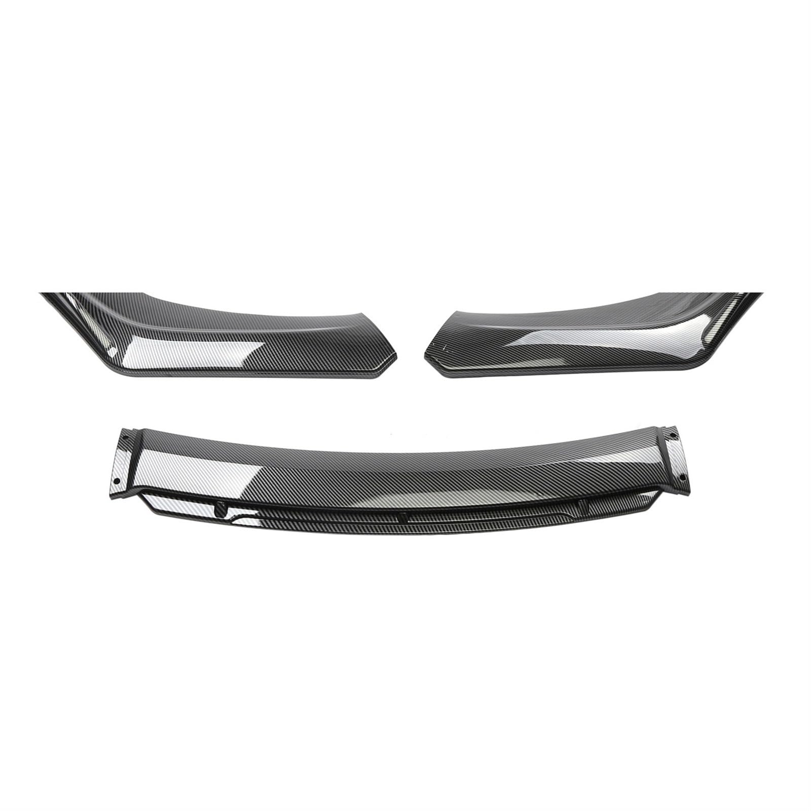 Frontspoiler Universal Auto Front Stoßstange Lip Body Kit Spoiler Carbon Faser ABS Dekorative Streifen Stoßstange Canard Lip Splitter 3-Abschnitt Front Bumper Spoiler Lippe(Carbon Look) von Lspbfkq