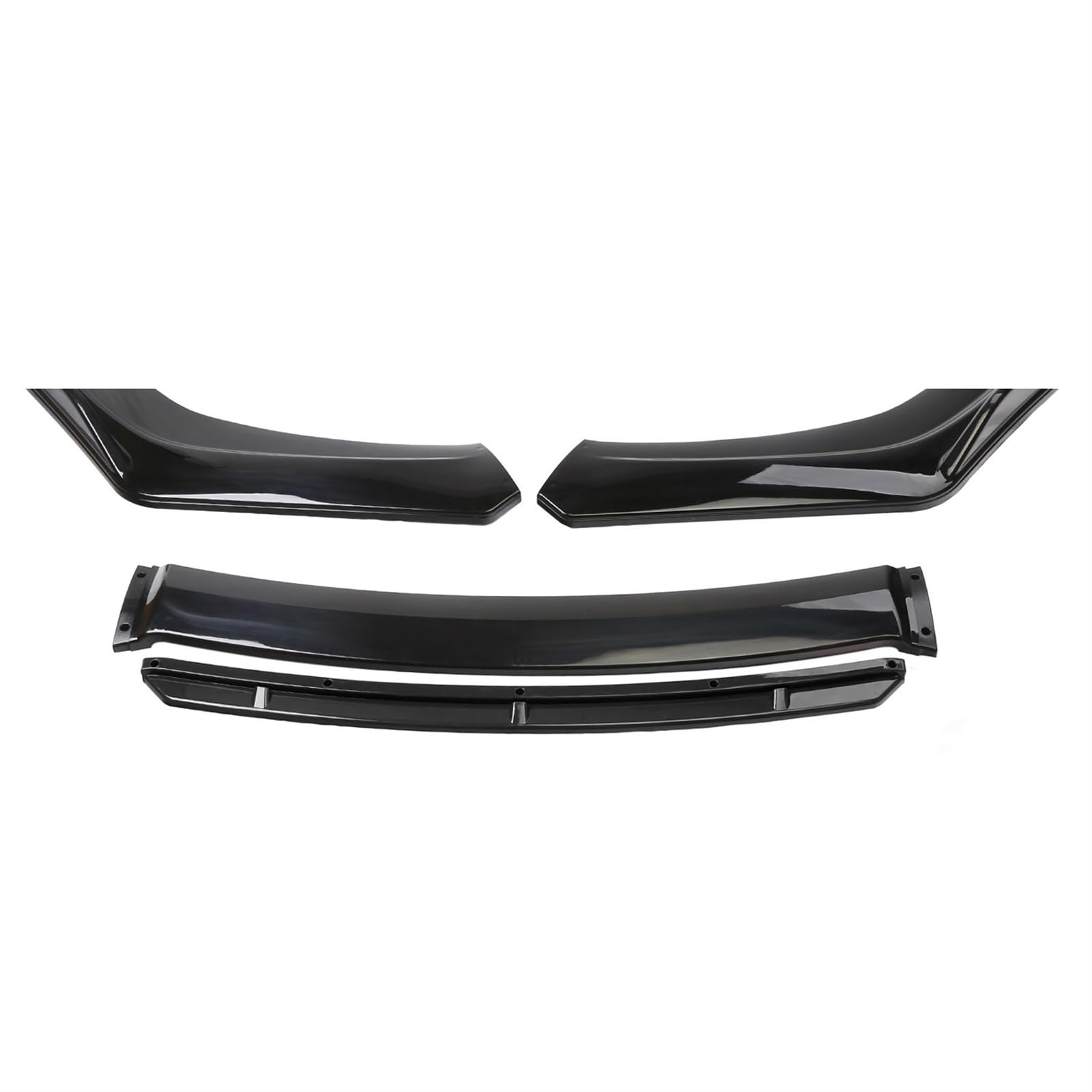 Frontspoiler Universal Auto Front Stoßstange Lip Body Kit Spoiler Carbon Faser ABS Dekorative Streifen Stoßstange Canard Lip Splitter 3-Abschnitt Front Bumper Spoiler Lippe(Gloss Black) von Lspbfkq