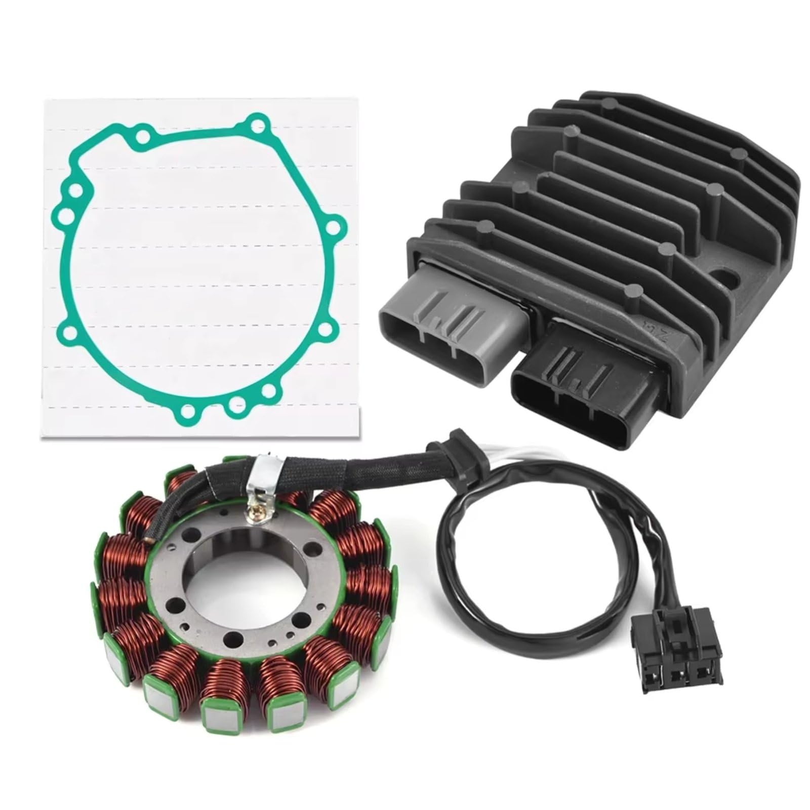 Lspbfkq Motorrad Stator Spule Für Kawasaki Für Ninja Für ZX-10R ZX1000 D6F D7F D7FA 2006 2007 Mit Dichtung Motor Stator Spule + Spannungsreglergleichrichter Zündstatorspule(A) von Lspbfkq